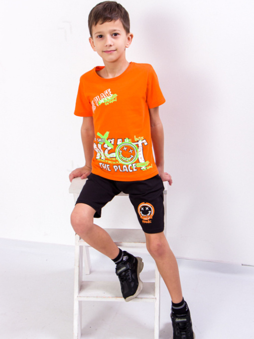 Повседневный костюм Носи своє модель 6265-057-33-pomaranchevij-chornij Фото