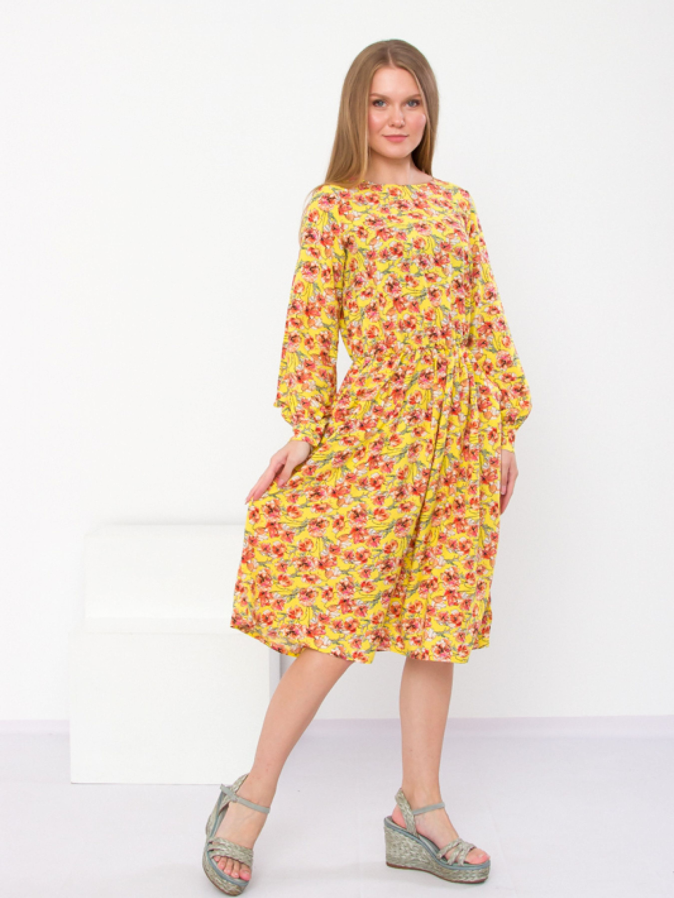 Платье миди Носи своє модель 8217-102-kvti-na-zhovtomu Фото
