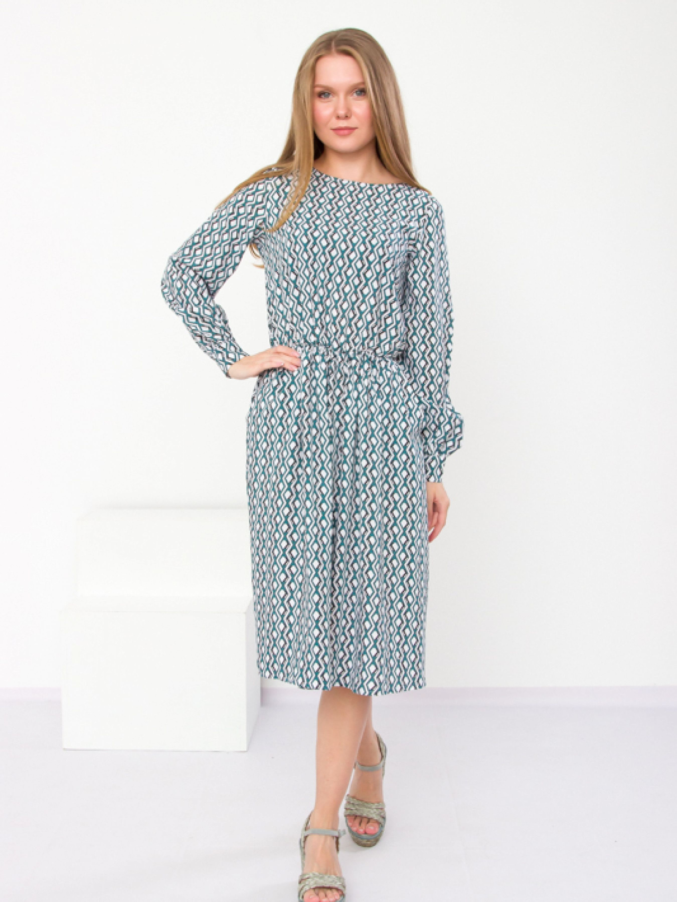 Платье миди Носи своє модель 8217-102-rombi-tem-bryuza Фото
