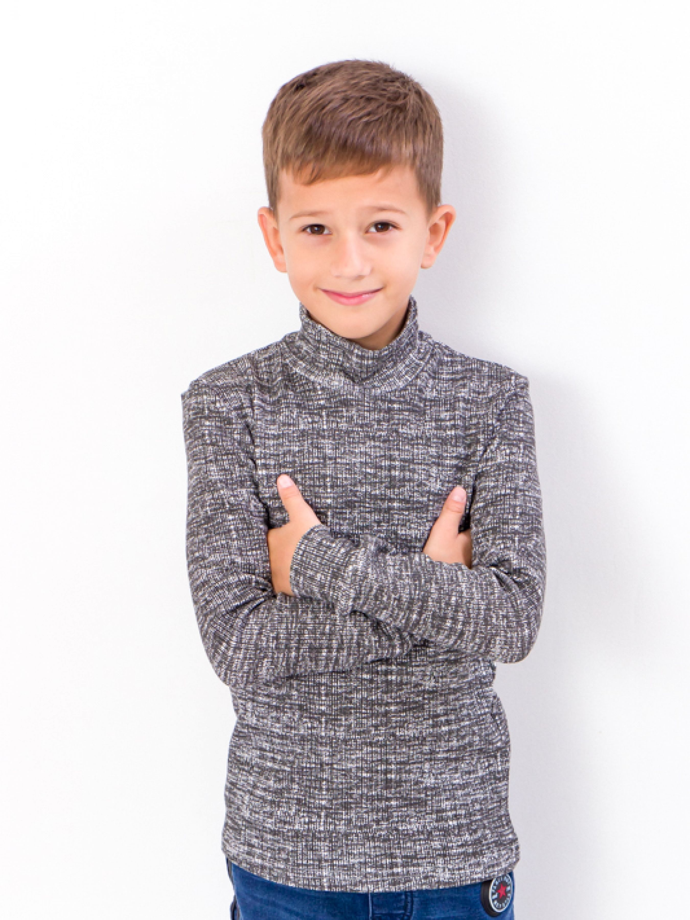 Бавовняний Дитячий Гольф Носи своє  (6068-063V-chornij-melanzh) колір сірий