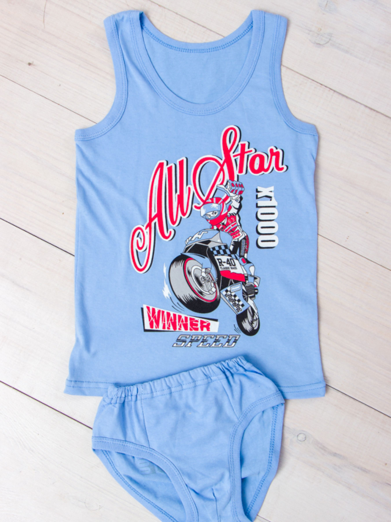 Комплект білизни Носи своє модель 6088-001-33-1-blakitnij-nadpisi Фото