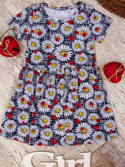 Платье мини Носи своє модель 6118-002-romashka-chorn-sinj Фото