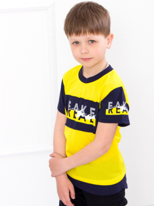 Футболка Носи своє модель 6121-100-33-zhovtij-chornilxno-sinj Фото