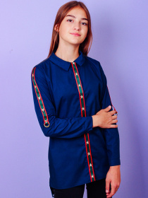 Рубашка повседневная Носи своє модель 6137-081-chornilxno-sinj Фото