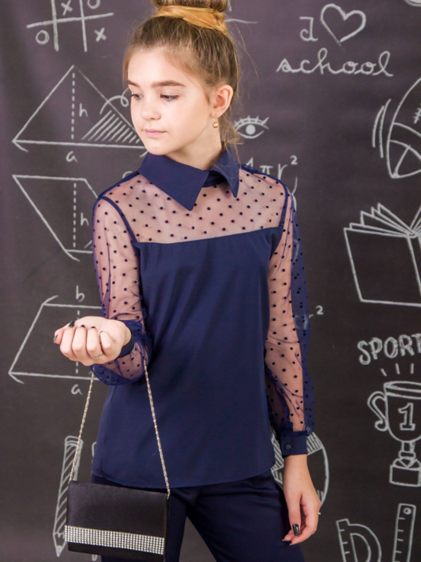 Блуза Носи своє Модель 6138-066-chornilxno-sinj Фото