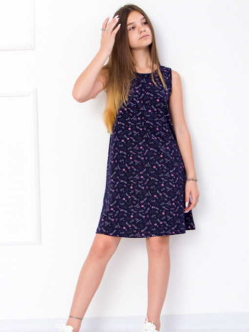 Платье мини Носи своє модель 6205-002-1-kvtochki-na-chorn-sinxomu Фото