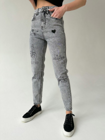 Джинсы мом ISSA Plus модель WN20-236_grey Фото