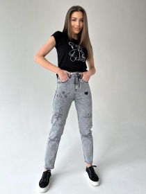 Джинсы мом ISSA Plus модель WN20-236_grey Фото