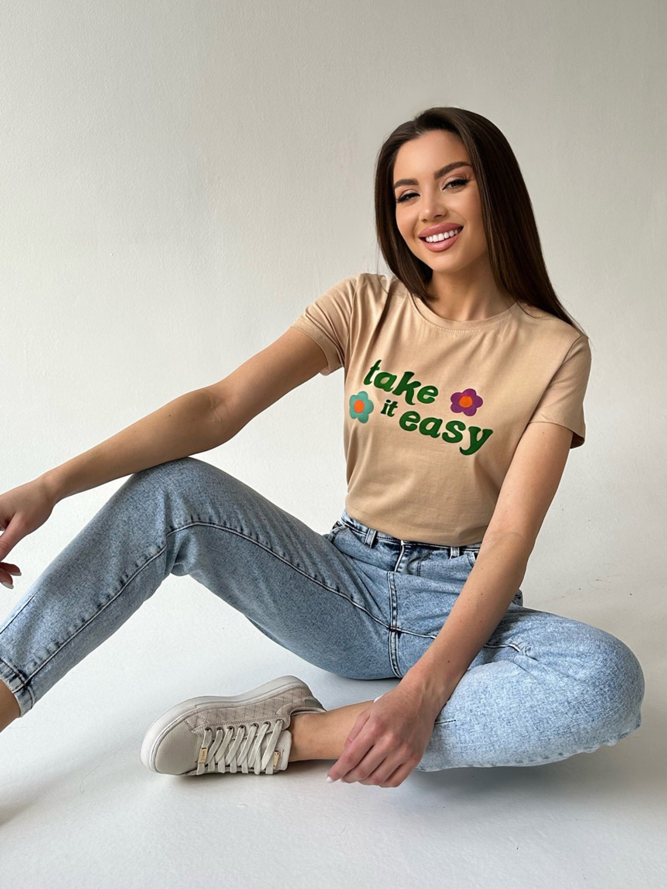 Джинсы мом ISSA Plus модель WN20-399_blue Фото