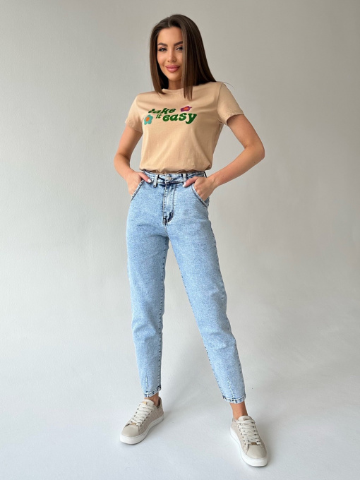 Джинсы мом ISSA Plus модель WN20-399_blue Фото