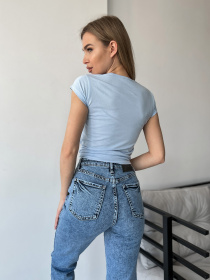 Джинсы мом ISSA Plus модель WN20-400_blue Фото