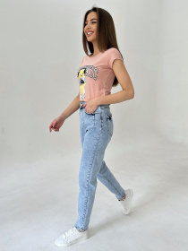 Джинсы мом ISSA Plus модель WN20-401_blue Фото