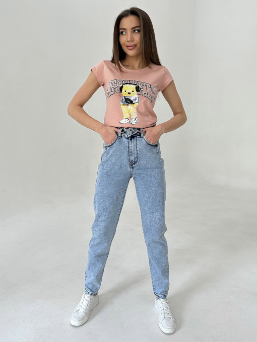 Джинсы мом ISSA Plus модель WN20-401_blue Фото