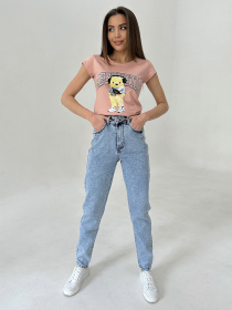 Джинсы мом ISSA Plus модель WN20-401_blue Фото