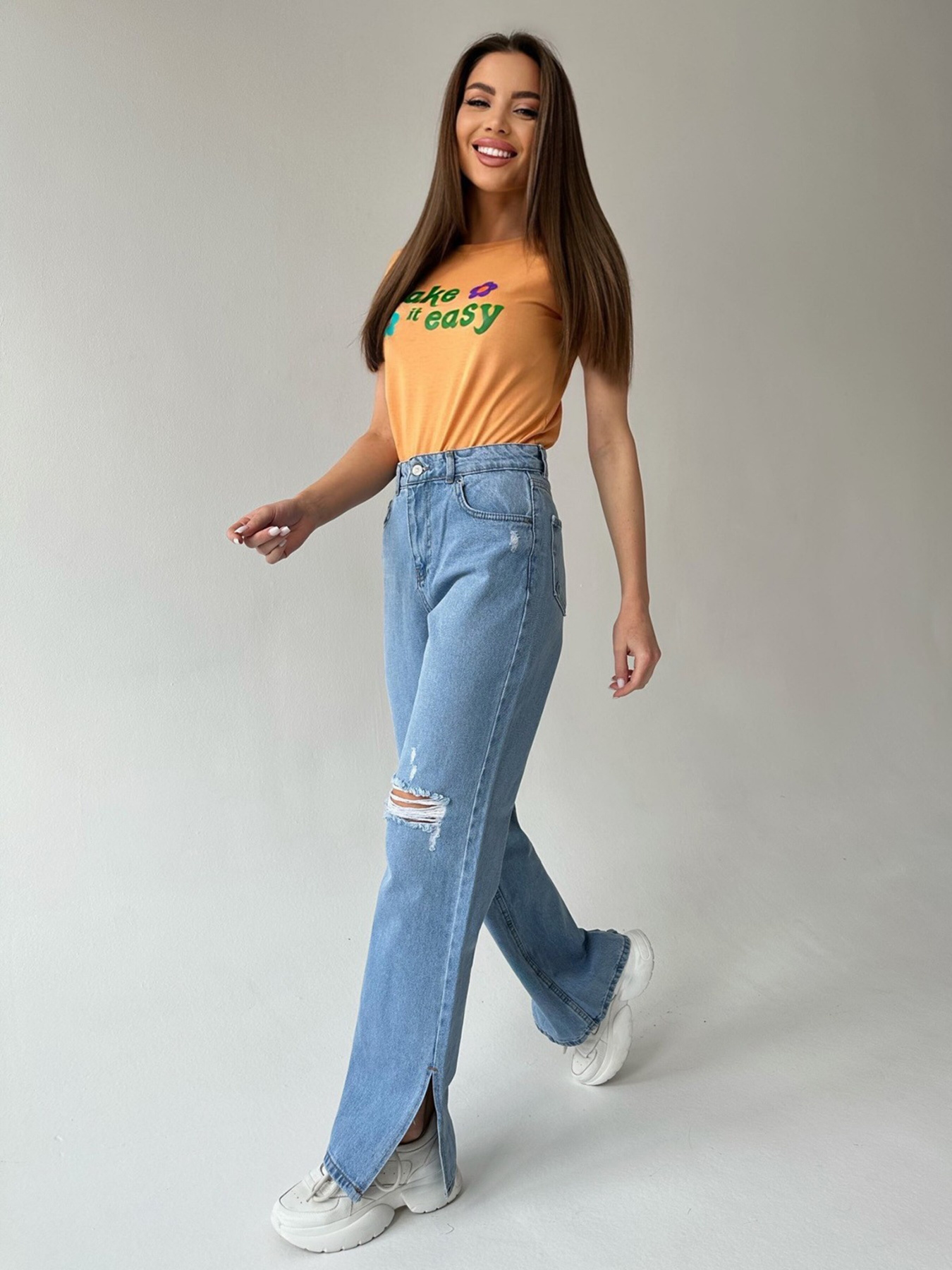 Джинси кльош ISSA Plus модель WN20-403_blue Фото