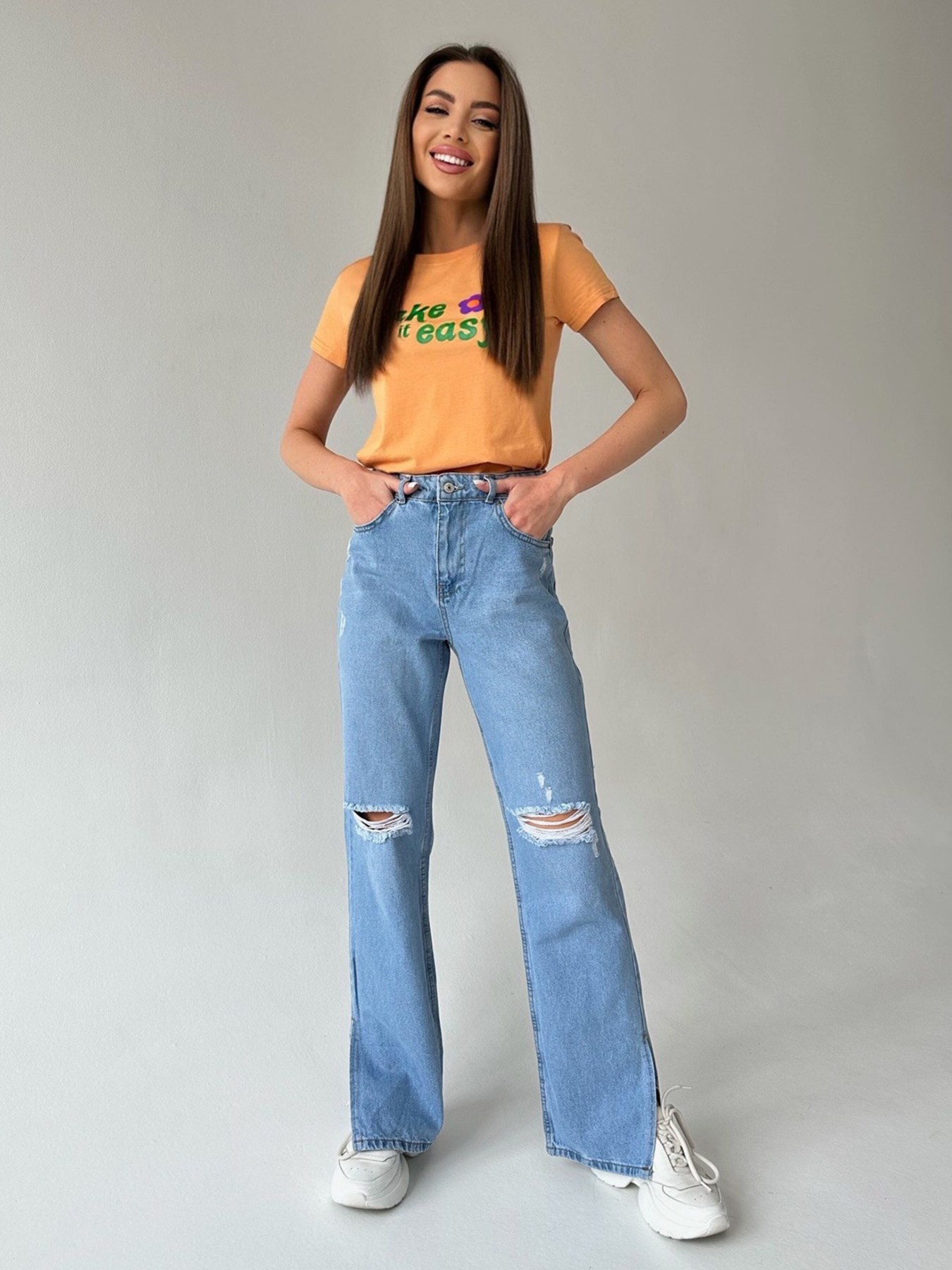 Джинси кльош ISSA Plus модель WN20-403_blue Фото