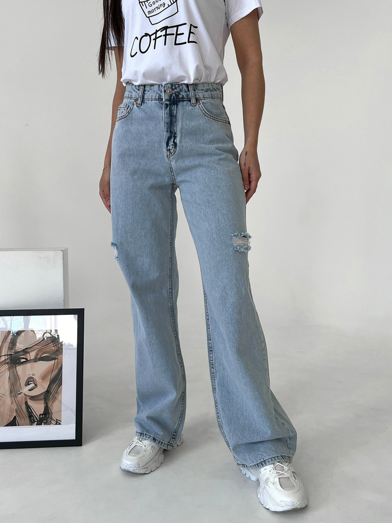 Широкі джинси ISSA Plus модель WN20-404_blue Фото