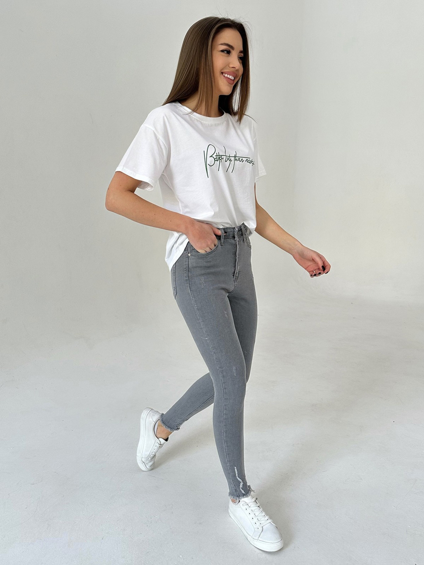 Скинни джинсы ISSA Plus модель WN20-409_grey Фото