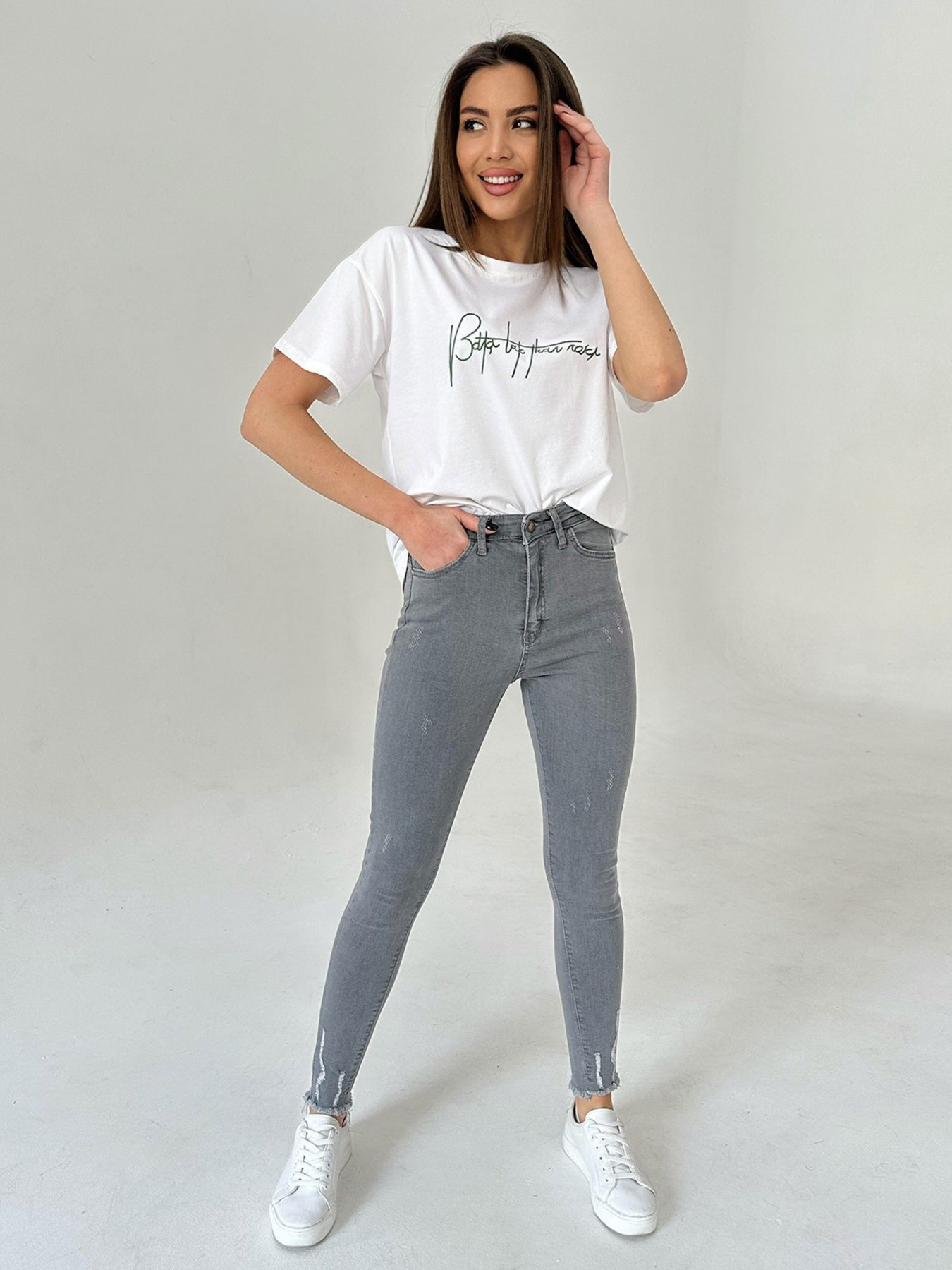 Скинни джинсы ISSA Plus модель WN20-409_grey Фото