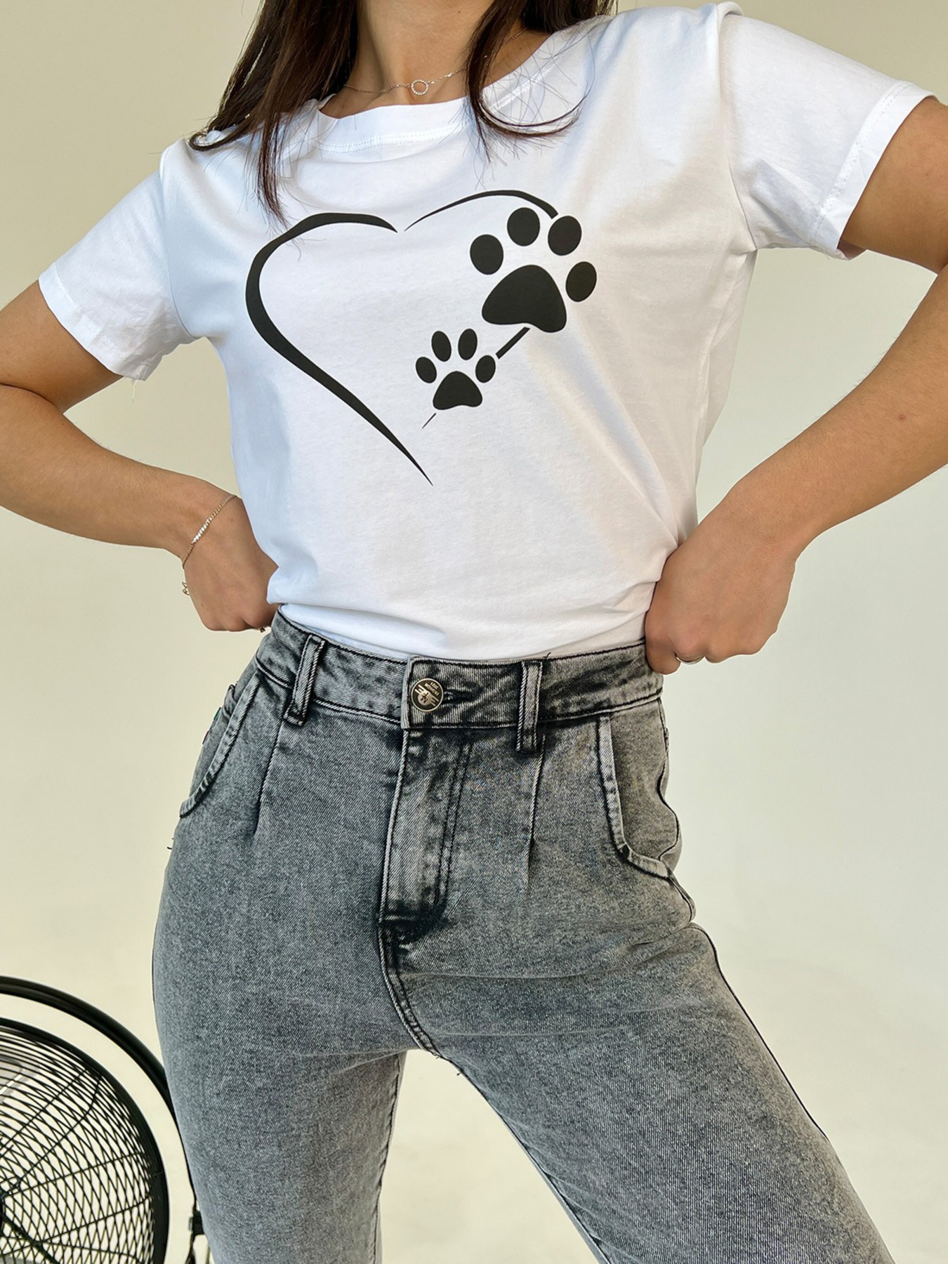 Джинсы мом ISSA Plus модель WN20-415_grey Фото