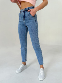 Джинсы мом ISSA Plus модель WN20-416_blue Фото