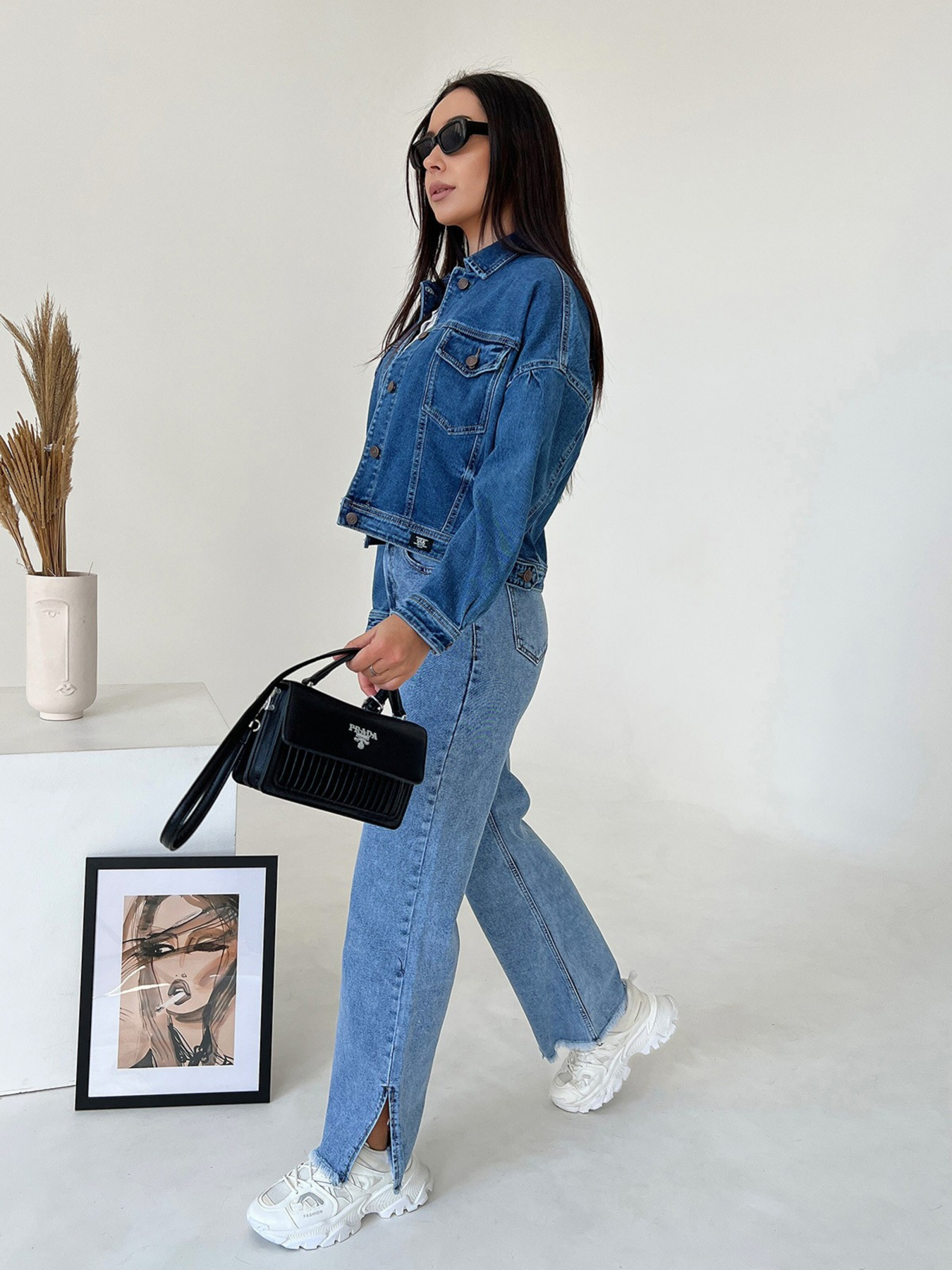 Джинсовая куртка ISSA Plus модель WN20-417_blue Фото