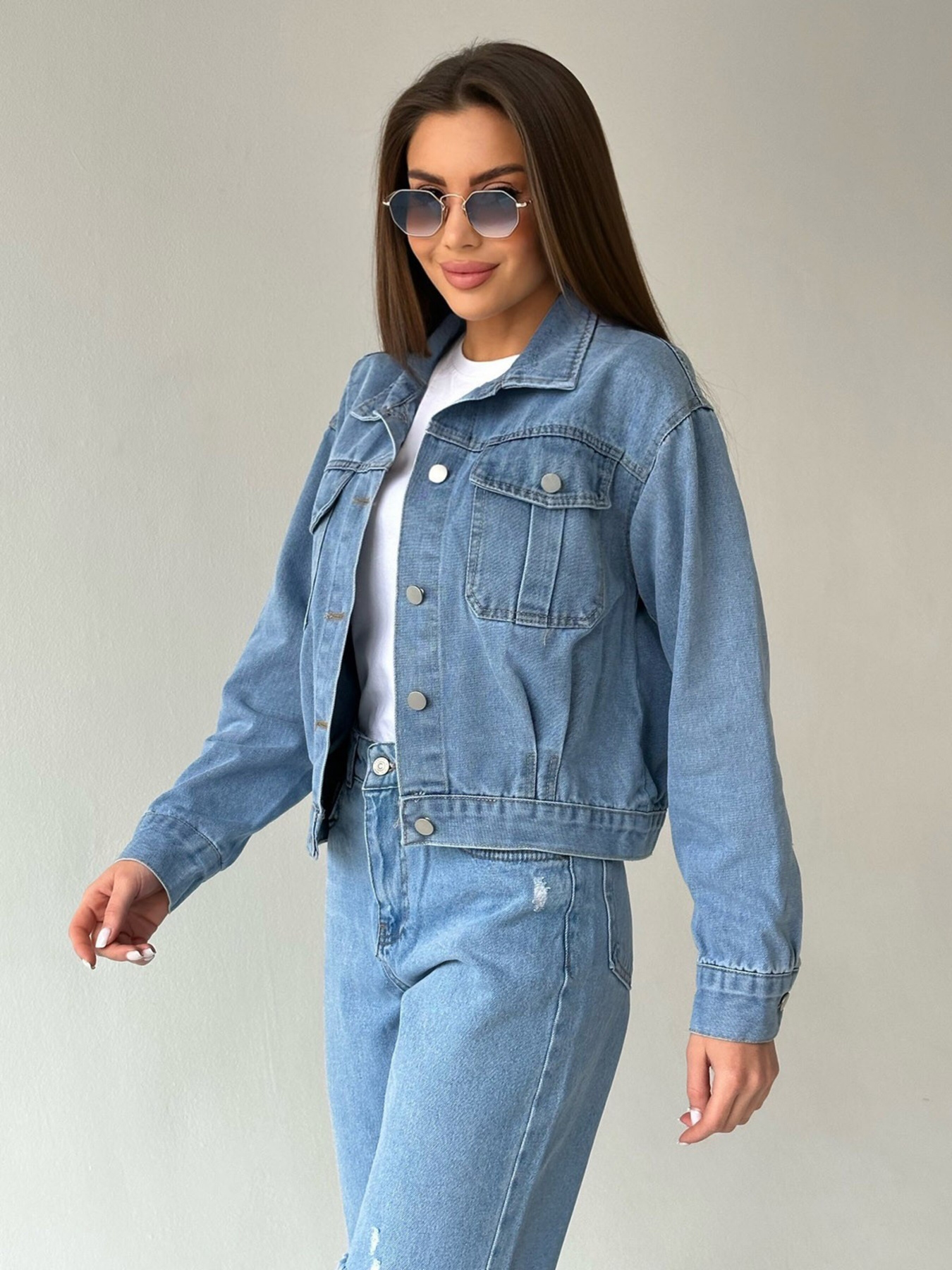 Джинсовая куртка ISSA Plus модель WN20-418_blue Фото