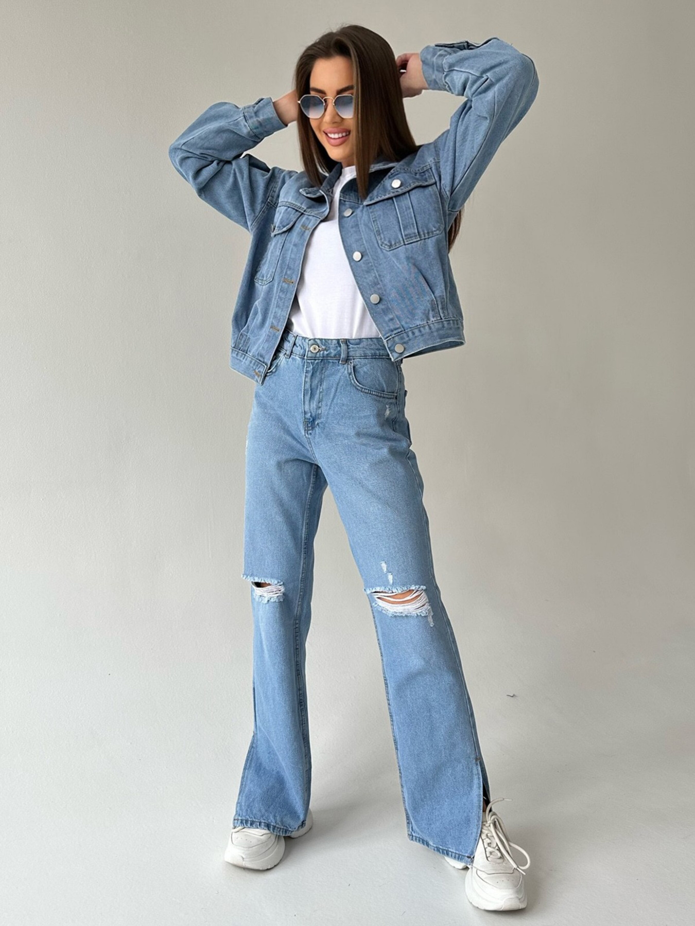 Джинсовая куртка ISSA Plus модель WN20-418_blue Фото