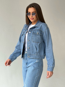 Джинсовая куртка ISSA Plus модель WN20-418_blue Фото