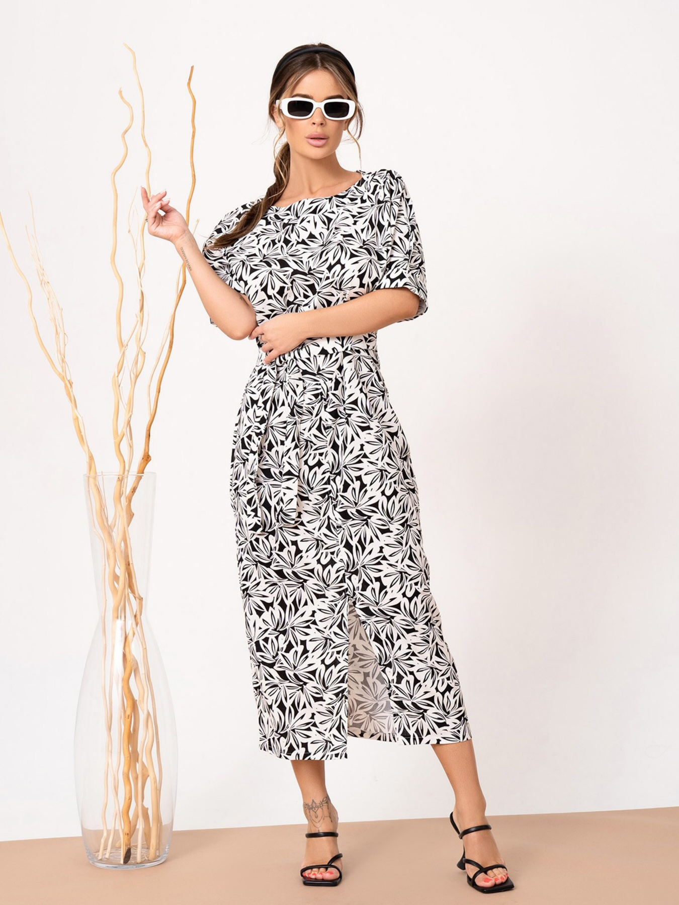 Сукня міді ISSA Plus модель 13855_white Фото