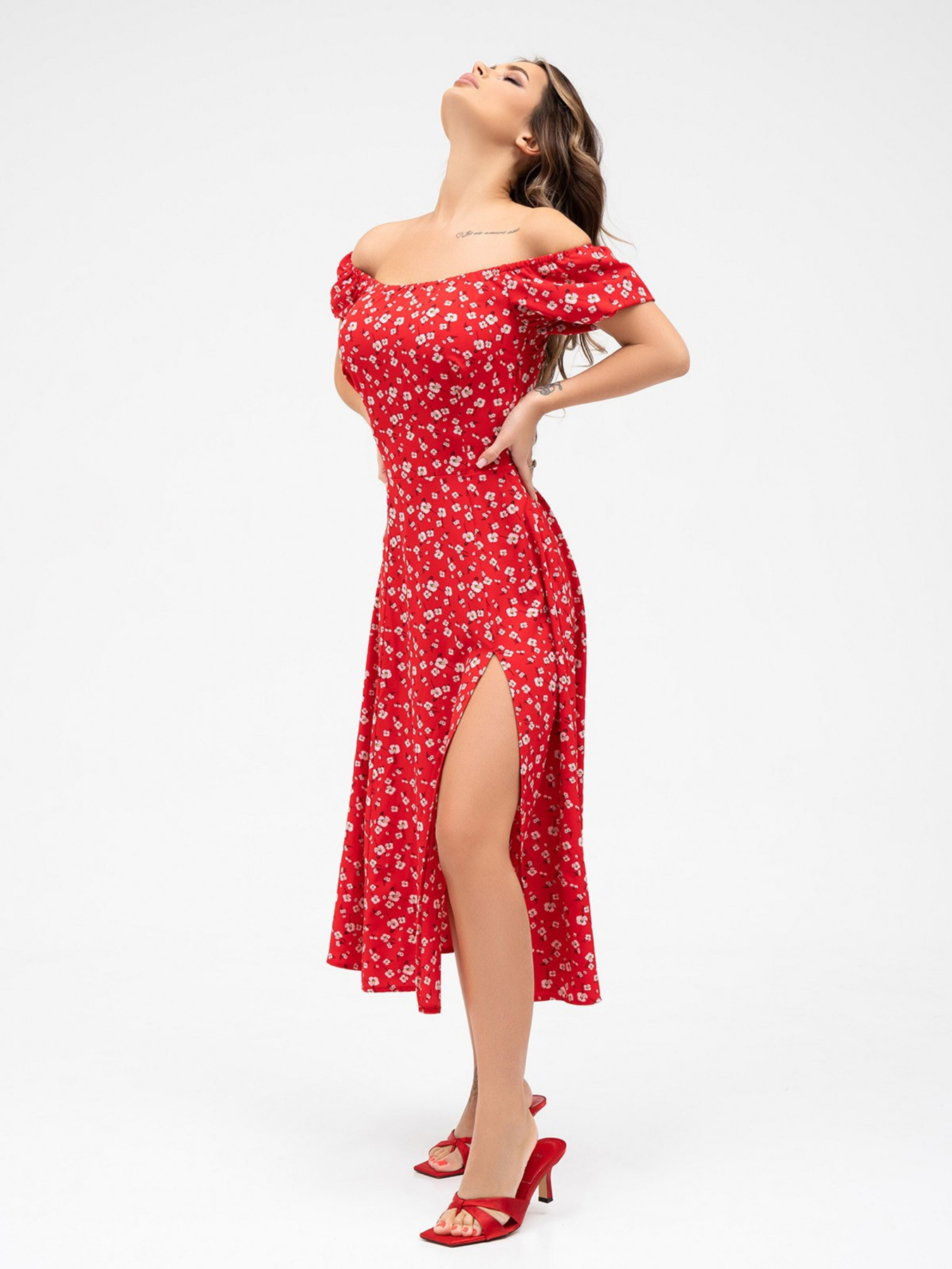 Сукня міді ISSA Plus модель 13859_red Фото