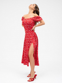 Платье миди ISSA Plus модель 13859_red Платье миди ISSA Plus модель 13859_red Фото