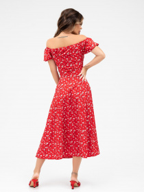 Платье миди ISSA Plus модель 13859_red Платье миди ISSA Plus модель 13859_red Фото