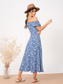 Платье миди ISSA Plus модель 13860_blue Фото