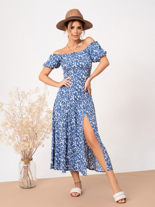 Сукня міді ISSA Plus модель 13860_blue Фото