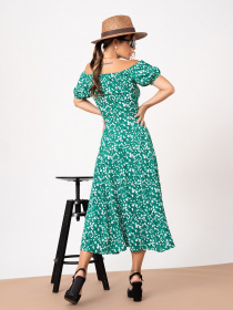 Сукня міді ISSA Plus модель 13860_зеленый Фото