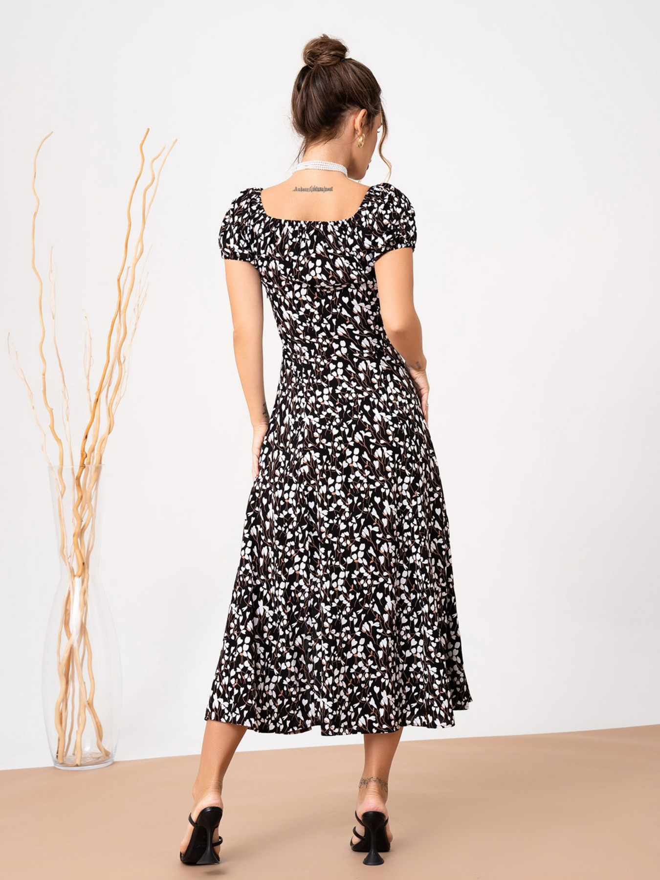 Платье миди ISSA Plus модель 13860_black Фото