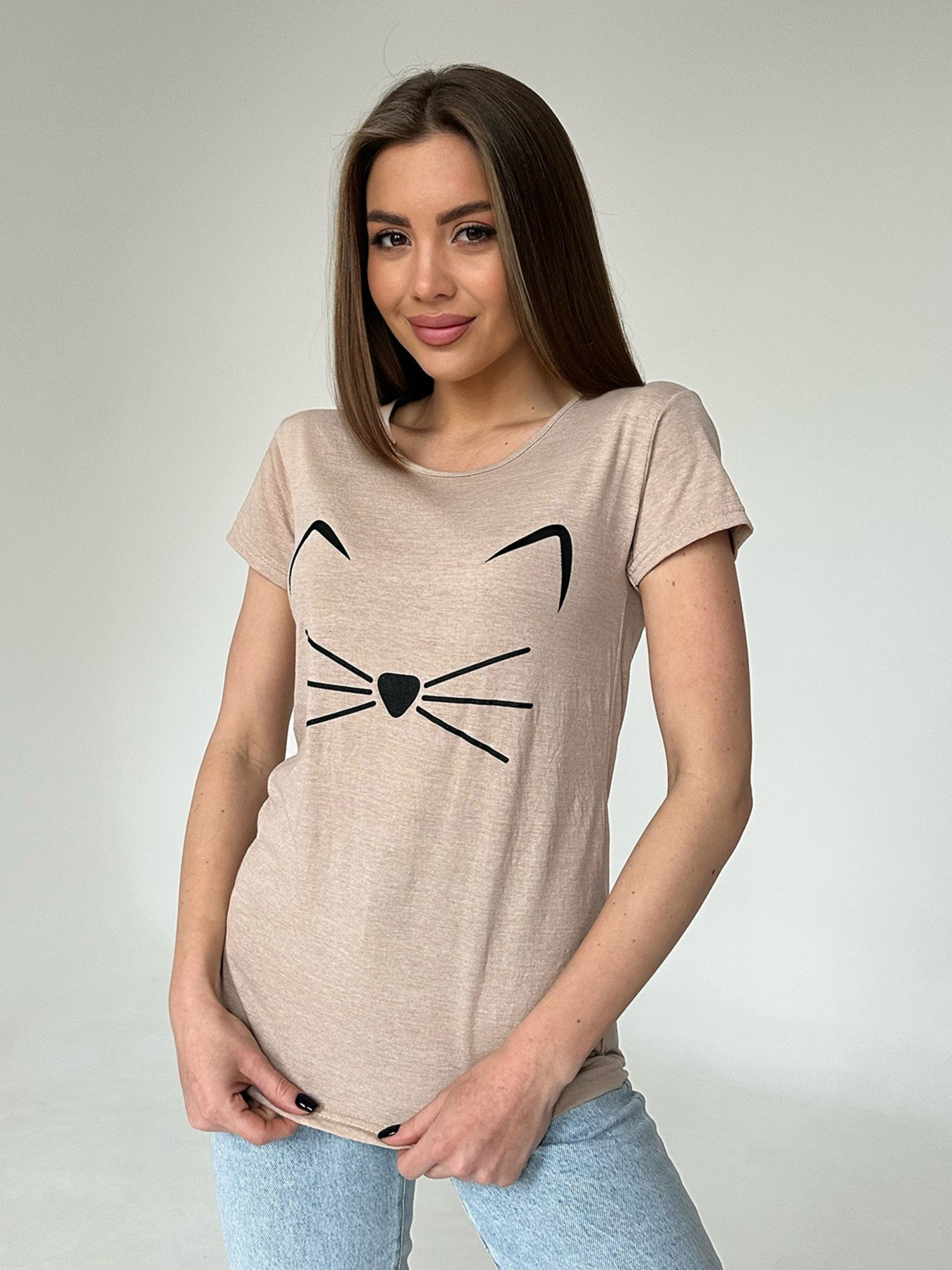 Футболка ISSA Plus модель WN20-419_beige Фото