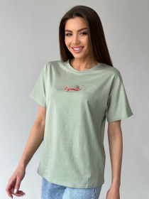 Футболка ISSA Plus модель WN20-421_olive Футболка ISSA Plus модель WN20-421_olive Фото