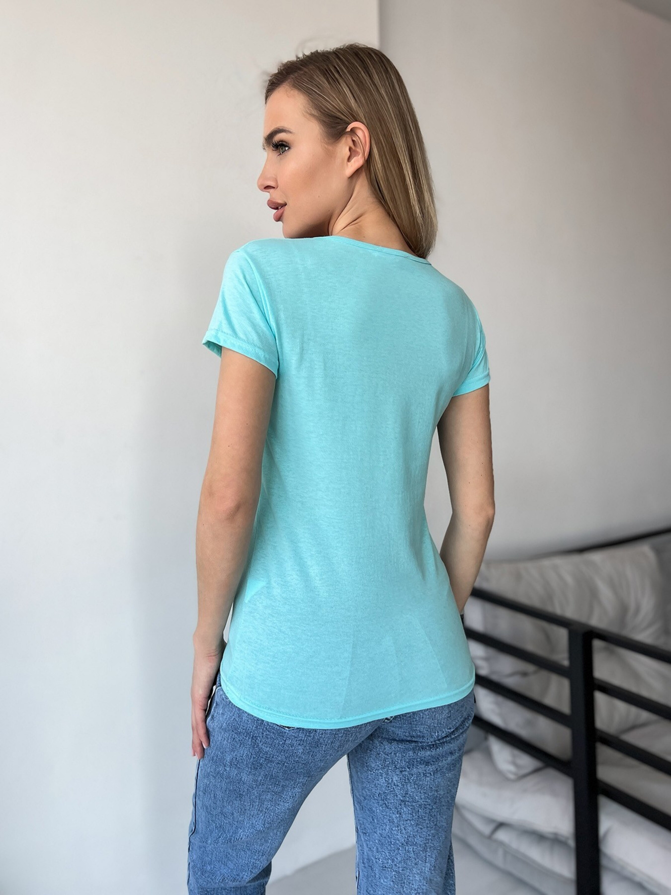 Футболка ISSA Plus модель WN20-423_turquoise Фото