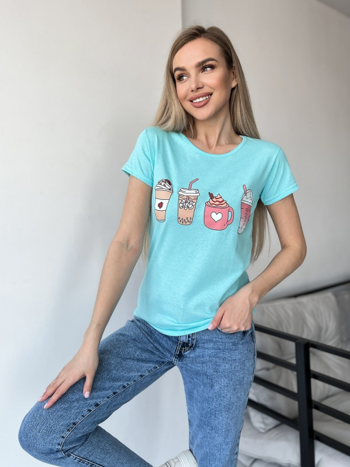 Футболка ISSA Plus модель WN20-423_turquoise Фото