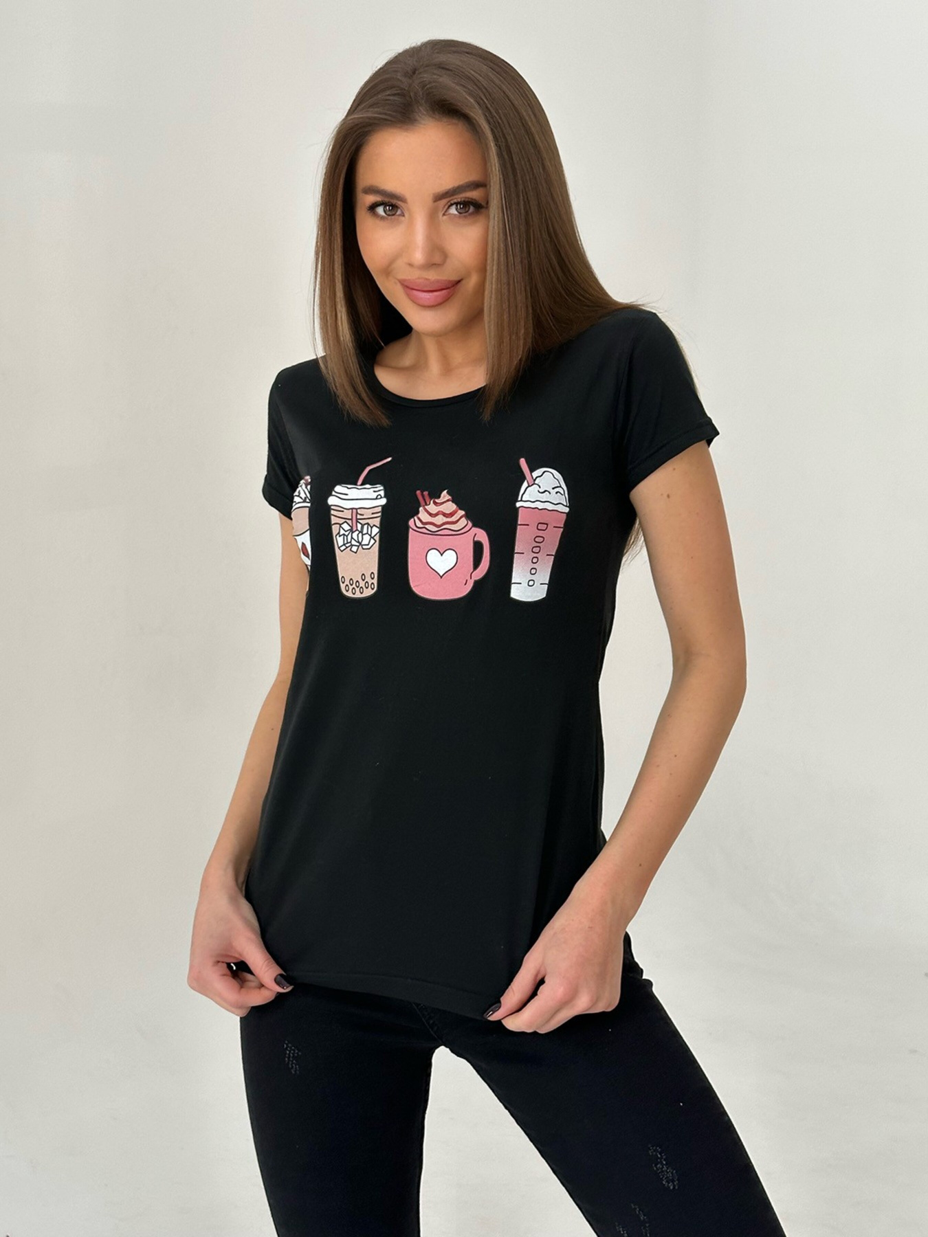 Футболка ISSA Plus модель WN20-423_black Футболка ISSA Plus модель WN20-423_black Фото