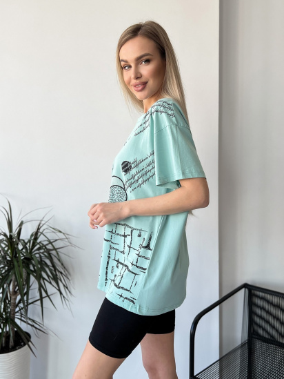 Футболка ISSA Plus модель WN20-425_turquoise — фото - INTERTOP