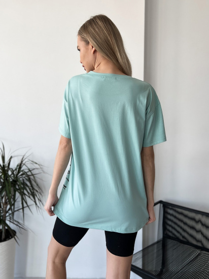Футболка ISSA Plus модель WN20-425_turquoise — фото 3 - INTERTOP