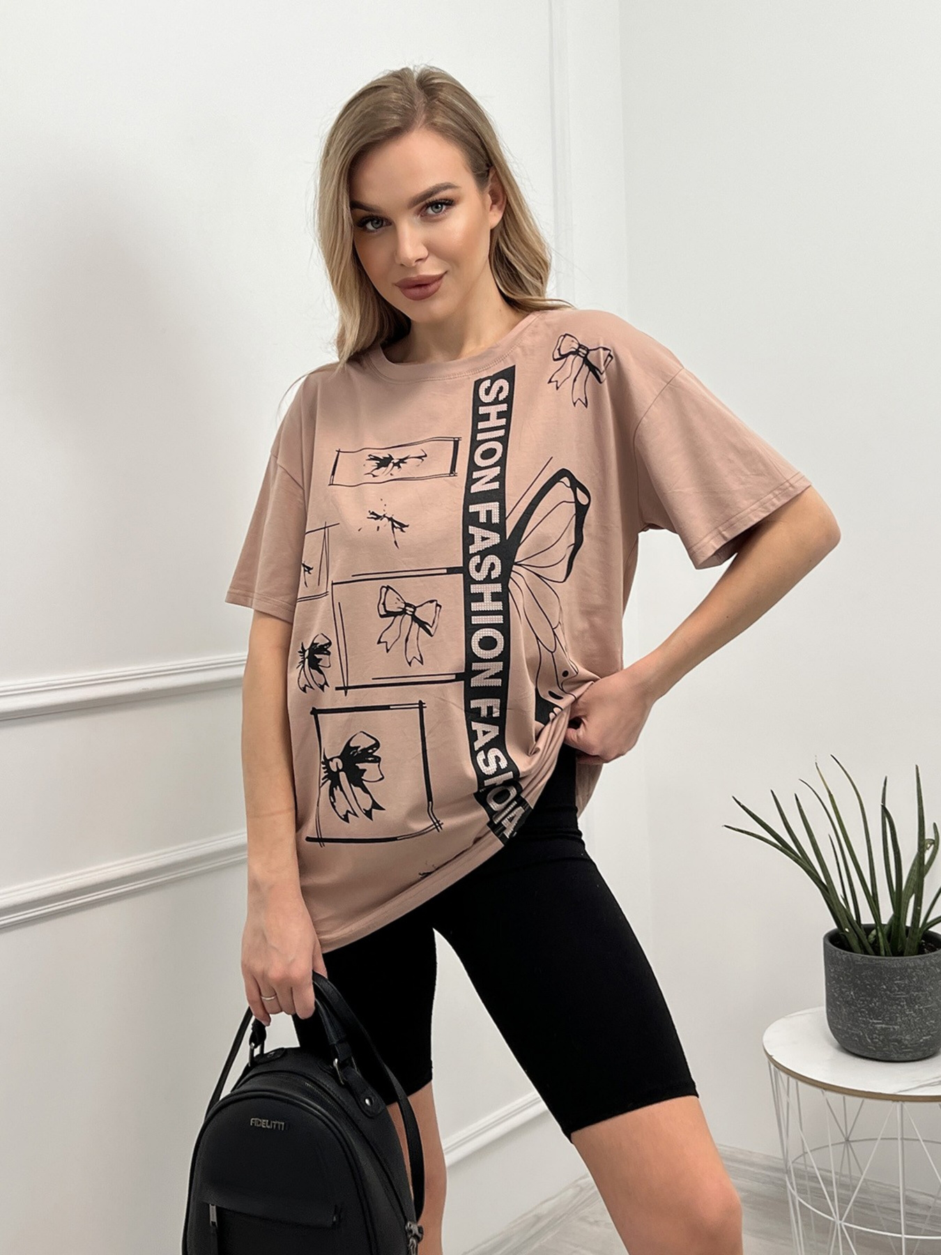 Футболка ISSA Plus модель WN20-426_beige Фото