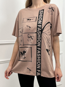 Футболка ISSA Plus модель WN20-426_beige Футболка ISSA Plus модель WN20-426_beige Фото