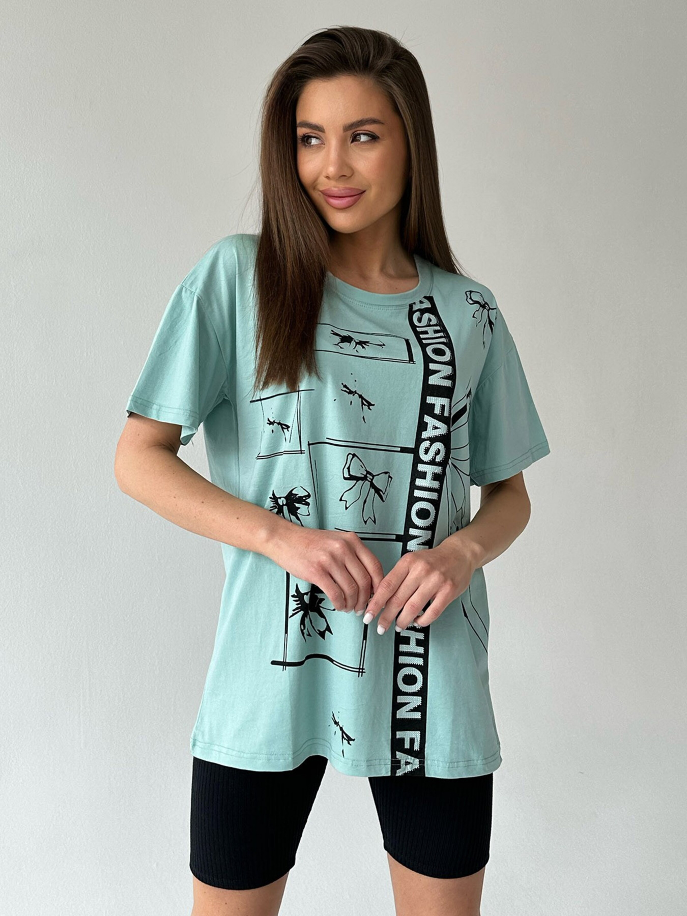 Футболка ISSA Plus модель WN20-426_turquoise Фото