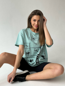 Футболка ISSA Plus модель WN20-426_turquoise Фото