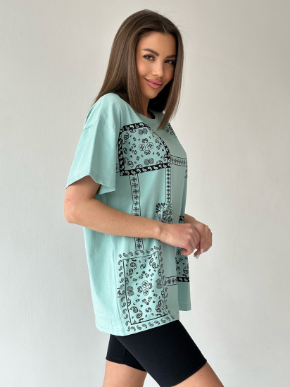 Футболка ISSA Plus модель WN20-427_turquoise — фото - INTERTOP