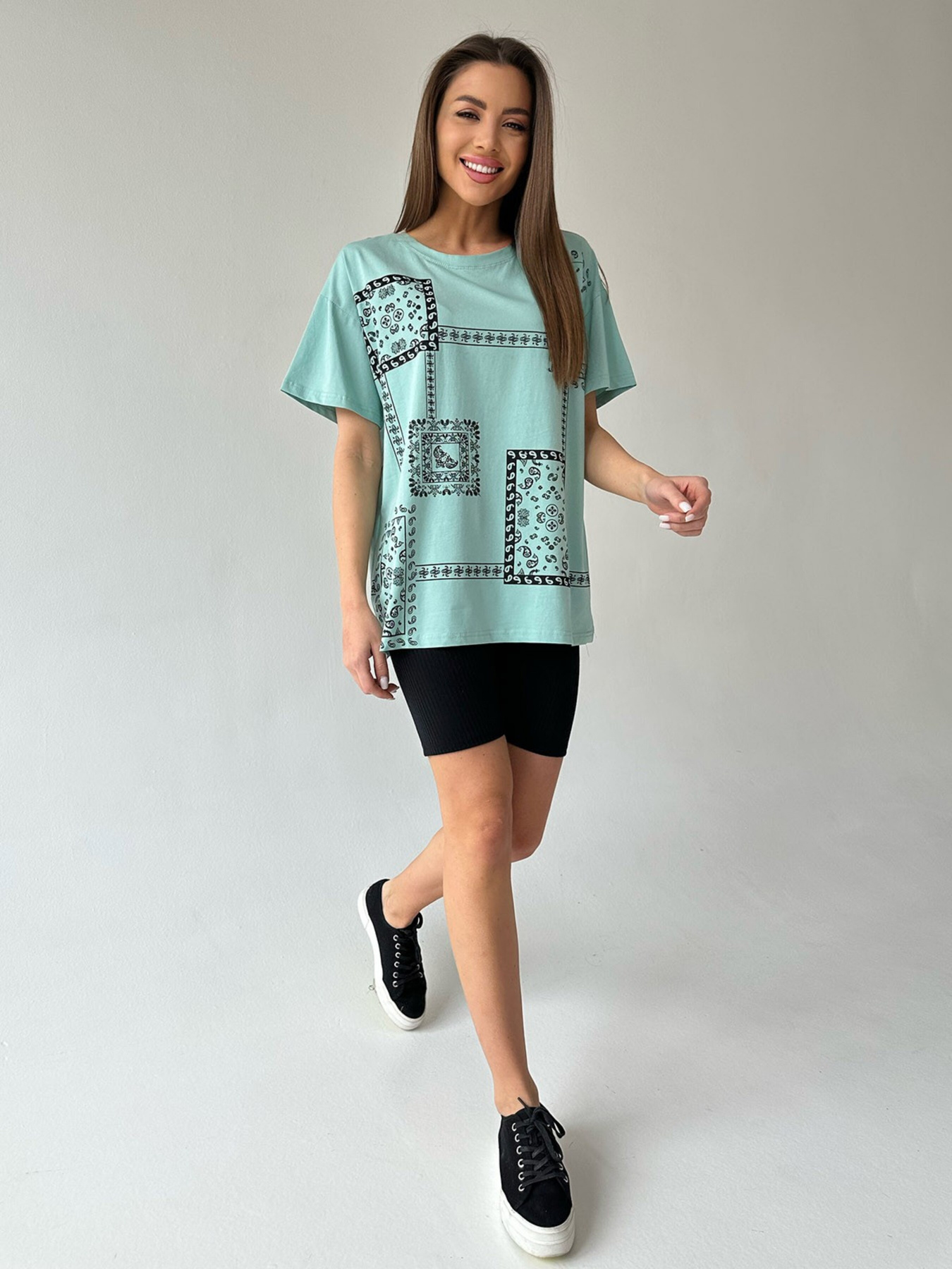 Футболка ISSA Plus модель WN20-427_turquoise Фото